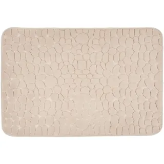 Esposa Badematte, Taupe, Textil, Steine, rechteckig, 60x90 cm, AZO-frei, rutschfest, Badtextilien, Badematten