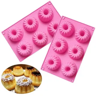 LuxusKollektion Gugelhupfform Mini Gugelhupfformen Silikon Ø 7cm 2St.