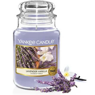Yankee Candle Duftkerze im Glas (groß) | Lavender Vanilla | Kerze mit langer Brenndauer bis zu 150 Stunden | Perfekte Geschenke für Frauen