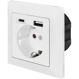 Logilink USB-Steckdose Unterputz Weiß