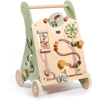 Tiny Love Baby Lauflernwagen Holz, 2-in-1 Activity Baby Lauflernhilfe, 12 interaktive Aktivitäten, motorische Fähigkeiten, kognitive Entwicklung, natürliches Design, 18+ Monate, Boho Chic