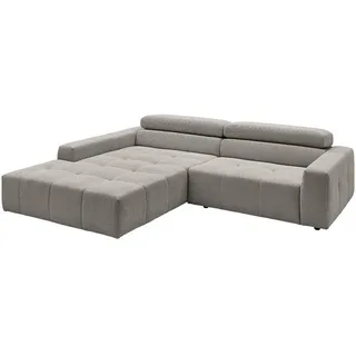 KAWOLA Ecksofa Cord 4-Sitzer Grau