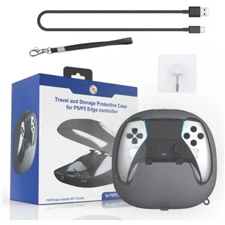 feinlux Controllertasche PS5-Aufbewahrungsbox,wiederaufladbar (Set, 1 x Controller-Aufbewahrungsbox; 1 x Ladekabel; 1 x Umhängeband), Wasserfest und verschleißfest, robust und langlebig schwarz