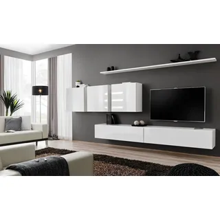 Xlmoebel Wohnwand Weißes Sideboard im modernen Designer-Stil aus Holz, (7-St), Made in Europa weiß