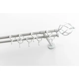 GARESA Vorhangstange RUSTIKA 2-läufig Ø 16 mm 150 cm Weiß