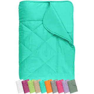npluseins Sommerdecke 135x200 cm - dünne und leichte Bettdecke für den Sommer - Mikrofaser - Ökotex 100 - waschbar 60 Grad - 732.932, türkis
