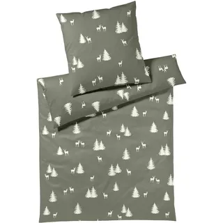 ELEGANTE Alpin Flanell Grün 135 x 200 cm + 80 x 80 cm