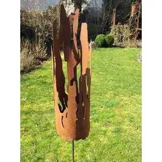 Edelrost Gartenstecker Fackel Treibholz Gartenfackeln Windlicht Gartenbeleuchtun