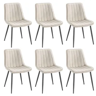 Songmics Esszimmerstuhl cappuccinobeige/tintenschwarz 4er Set