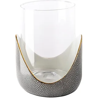 Fink Windlicht ONDA (1 St), aus Porzellan und Glas, Höhe ca. 29 cm grau