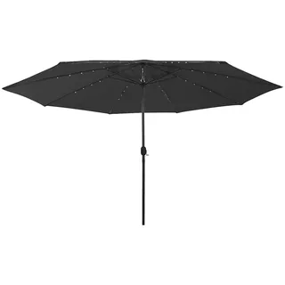 vidaXL Sonnenschirm mit LED-Leuchten Ø 400 cm schwarz
