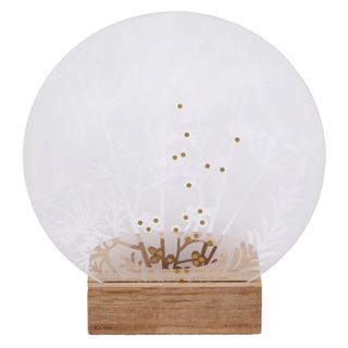 räder Living Glaspoesie Teelicht Wiesenblüten 12 cm Glas Akazienholz