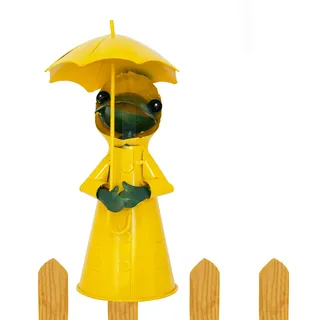 B2S BACK2SEASON Zaunfigur Frosch Zaunhocker Metall Zaundeko Vorgarten wetterfest Dekoration (H=24 cm)
