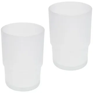 bremermann Zahnputzbecher Bad-Serie PIAZZA & LUCENTE - Ersatz-Glasbecher 2er Set, (2-St) weiß