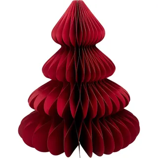 Dekorativer Papier-Weihnachtsbaum-Anhänger 15x15x20 cm in Rot - Festliche Deko für eine frohe Weihnachtsstimmung, perfekt zum Basteln & Dekorieren