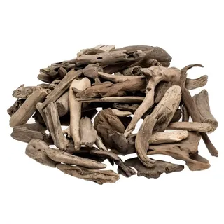 NaDeco Treibholz naturbelassen 0,5 kg im Netz, Schwemmholz Deko | Gereinigte und getrocknete Stücke, weder gefärbt noch geschliffen, für Kranz, Spiegel, Windlicht und Mobile