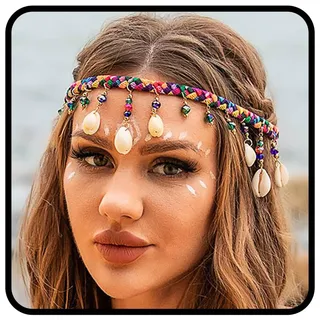 Zoestar Boho-Kopfkette, goldene Muschel-Stirnband, Braut-Haarketten, Perlen, Festival-Kopfbedeckung, Haarschmuck für Frauen und Mädchen