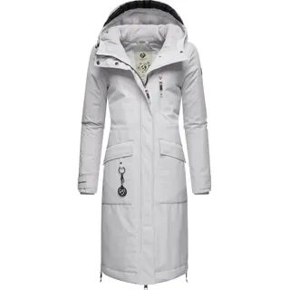 Ragwear Damen, Wintermantel Warmer wasserdichter Parka lang aus recyceltem Material Refutura Remake Light Grey Gr. S - S