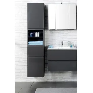 Lomadox - Badmöbel Set COMO-03, 3-teilig, Hochglanz grau, 60cm Waschtisch