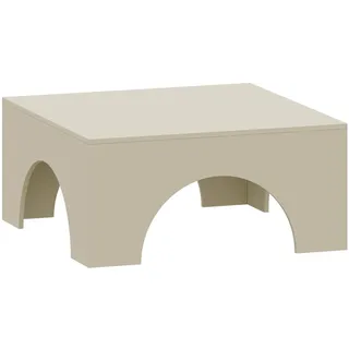 [en.casa] Vivatka Sandfarben Holz 80 x 80 x 37 cm