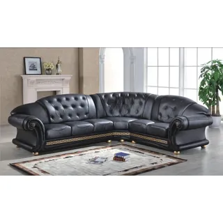 Luxus Chesterfield Oriental Ecksofa Eckcouch SCHWARZ Wohnlandschaft UVP*6.990,-