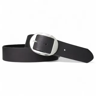 FRONHOFER Hüftgürtel Damen Rindsleder (1-St) sportlich, ovale Schnalle, für Jeans schwarz Körperumfang 90 cm / Gesamtlänge 105 cm