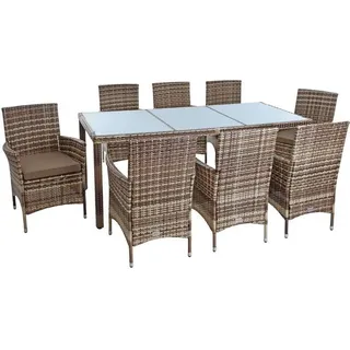 Estexo Polyrattan Set 8-tlg. Beige/Braun