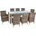 Polyrattan Set 8-tlg Beige/Braun