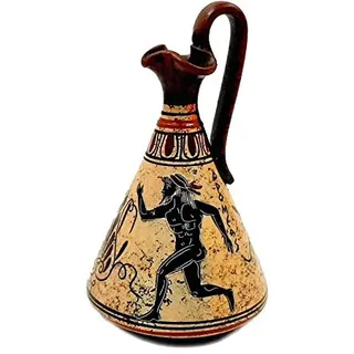 Antike griechische Vase 16cm, bunt, Themen aus dem alten Olympia