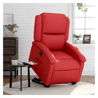 furnicato Massagesessel Elektrischer Relaxsessel mit Aufstehhilfe 71x86,5x99,5 cm Rot (1-St), Sitzmöbel mit Liegefunktion, Seitentasche und pflegeleichtem Leder rot