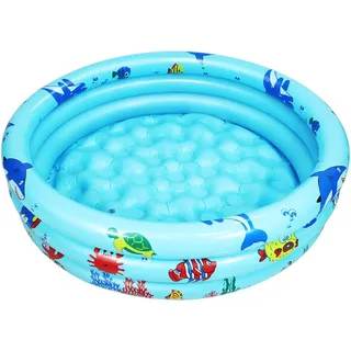 Jiosdo Planschbecken Baby, Ø80x27cm Aufblasbares Kinderpool Babypool Kinderplanschbecken Rund Schwimmbecken Familie Pool Aufblasbare Badewanne, Blau
