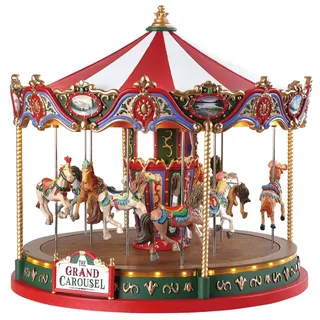 Lemax The Grand Carousel Weihnachtsdorf 0,25 x 0,25 x 0,24 m rot/mehrfarbig mit Beleuchtung
