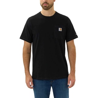 Carhartt Herren Force® Relaxed Fit, mittelschweres, kurzärmliges Pocket T-Shirt, Schwarz, L