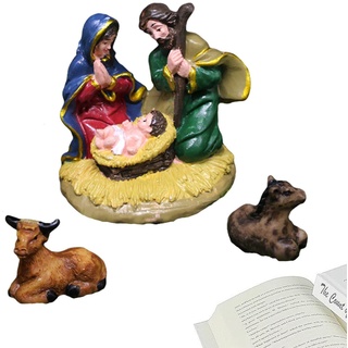 Jildouf Krippen-Krippen-Set | Krippenfiguren,Jesus-Krippen-Miniaturfiguren, Weihnachtskrippendekorationen, Statue der Heiligen Familie zum Basteln