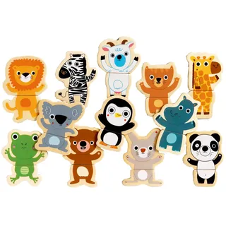 Djeco DJE-006 DJ03118 Magnetisches Puzzle mit Tier Spielzeug 24 Stück