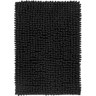 Badematte FLUFFY black (BL 67x110 cm) BL 67x110 cm schwarz Badteppich Badvorleger Duschvorleger Duschmatte Badeteppich - schwarz