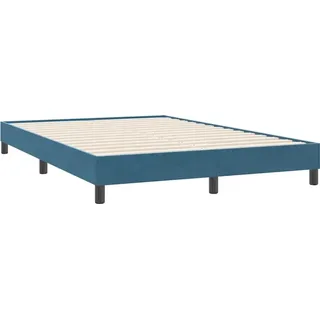 Bettgestell ohne Matratze Dunkelblau 140x220 cm Samt - Blau/Dunkelblau