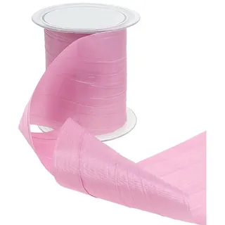 Mabella Decorbänder GmbH Tischläufer Tischband Crash Rosa 100mm 15m, Dekoband für Hochzeit rosa