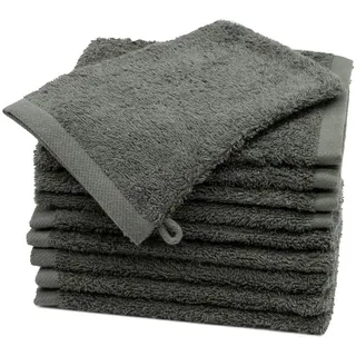 ZOLLNER Waschhandschuhe Handtuchset 17 x 21 cm grau 10 St.