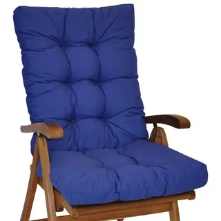 Rattani Hochlehnerauflage Hochlehner Auflage Sylva Hochlehner Auflage Gr. 120 x 50 cm dunkelblau, Material Uni Living blau blau