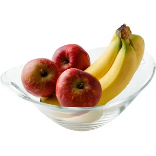 Van Well Glasschale XXL 2,5 L mit Griffen – klare Servierschale aus Glas – große Salatschüssel, Obstschale & Dessertschale – spülmaschinengeeignet – Serie Galaxy