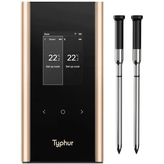 typhur Grillthermometer Größe 2 Sonden Gold/Schwarz