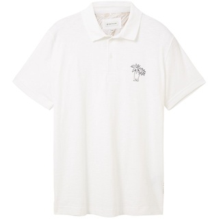 Tom Tailor Herren Poloshirt SLUB Regular Fit Weiß 10332 XL
