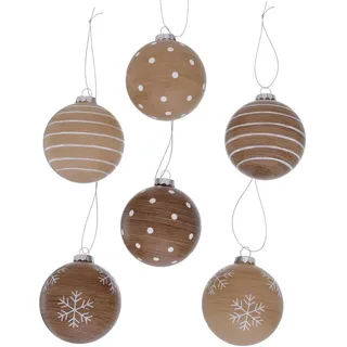 BOLTZE Warel Weihnachtskugel braun Sortiert 8cm (1 Stück)