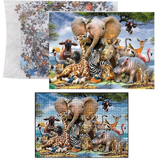 Bexdug Welt der Tiere Puzzles, Tierpuzzle 1000 Teile | Familienrätsel - Intellektuelles Spiel „Tiere der Welt“ für Kinder, einzigartige Rätsel für Erwachsene, Familienrätsel für zu Hause