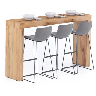 MOBILI FIVER, Evolution Hohe Tisch 180x40, rustikale Eiche, Made In Italy