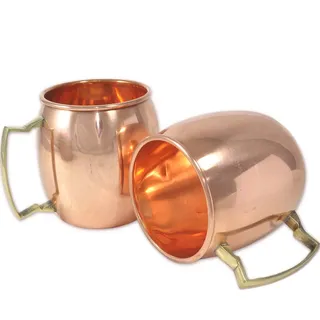 Rastogi Handicrafts Massiver Kupferbecher für Moscow Mules 550 ml – 100% reines Kupfer Moscow Mule Cocktailbecher, Cocktailbecher (2)