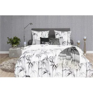 Heckett and Lane Bettwäsche HnL Satin Bettwäsche Cecil Bambus Grau Weiss, Satin, 2 teilig weiß