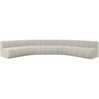 altdecor Eckcouch 7-Sitzer Textil U-Form Creme