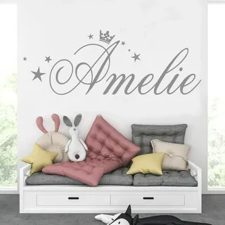 tjapalo® pk282 Wandtattoo Mädchen Name Wandsticker Mädchenzimmer Baby Wandtattoo Mädchen Kinderzimmer mit Namen, : pastellrosa, Größe: B100xH38cm